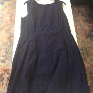 Liz Claiborne Plus Size Navy Blue Lace Print Dress